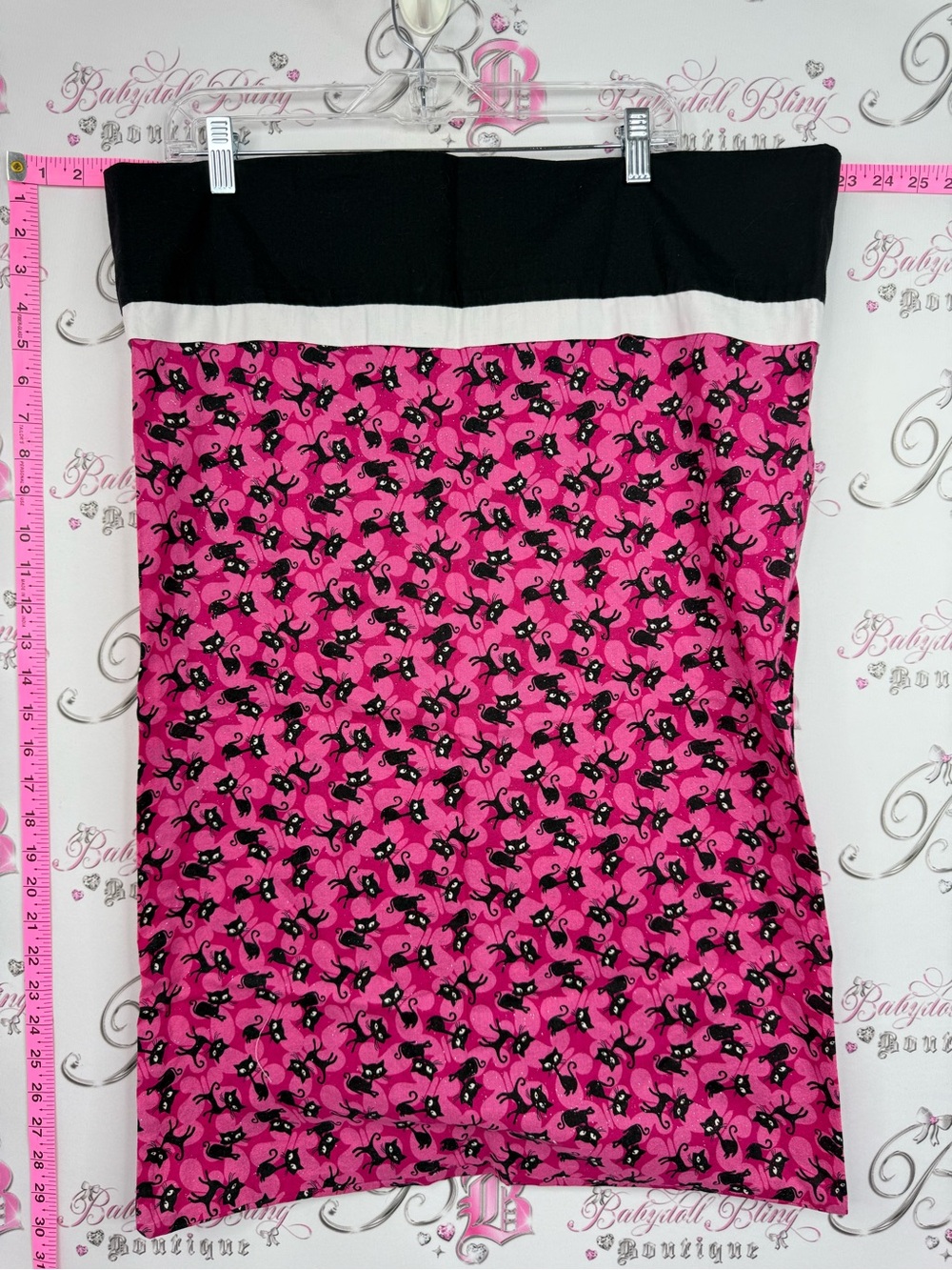 Black & Pink Cat-Print Bedding Pillow Cover - sparkly y2k one case